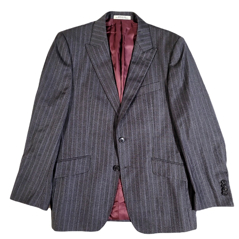 Joseph Abboud Loro Piana Blazer‎ Mens 38S 38 Grey Stripe Super 130 Suit Jacket